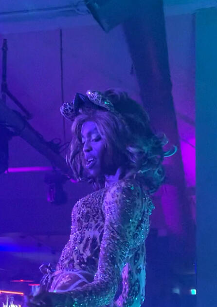 Naomi Leone lip-syncing at The Drink