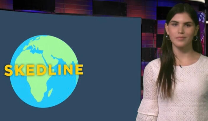 Newscaster Victoria Hincapie hosting Skedline&#39;s 2024 wrap up final show